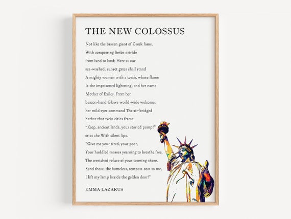 The New Colossus Poem, Statue Of Liberty Art Print