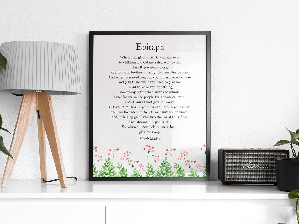 Epitaph Poem When I Die Give NCIS Typography Art Print - Image 2
