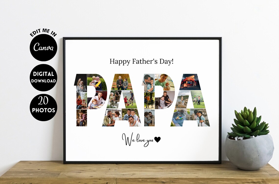 Personalized Photo Collage Gift for Papa, Poster - Image 5