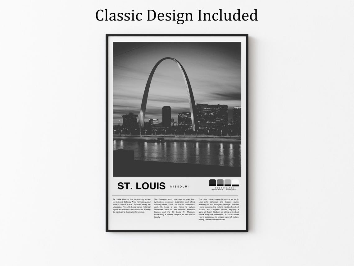St Louis Missouri Gateway Arch Sunset River Skyline Travel Poster - Image 2