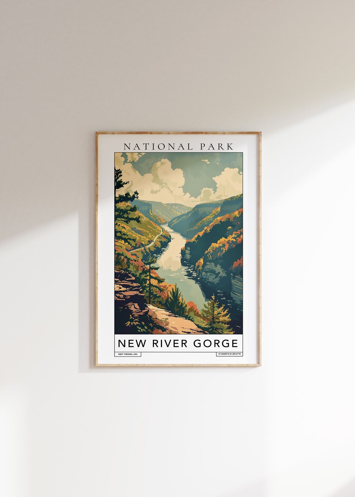 New River Gorge National Park West Virginia River Valley Poster