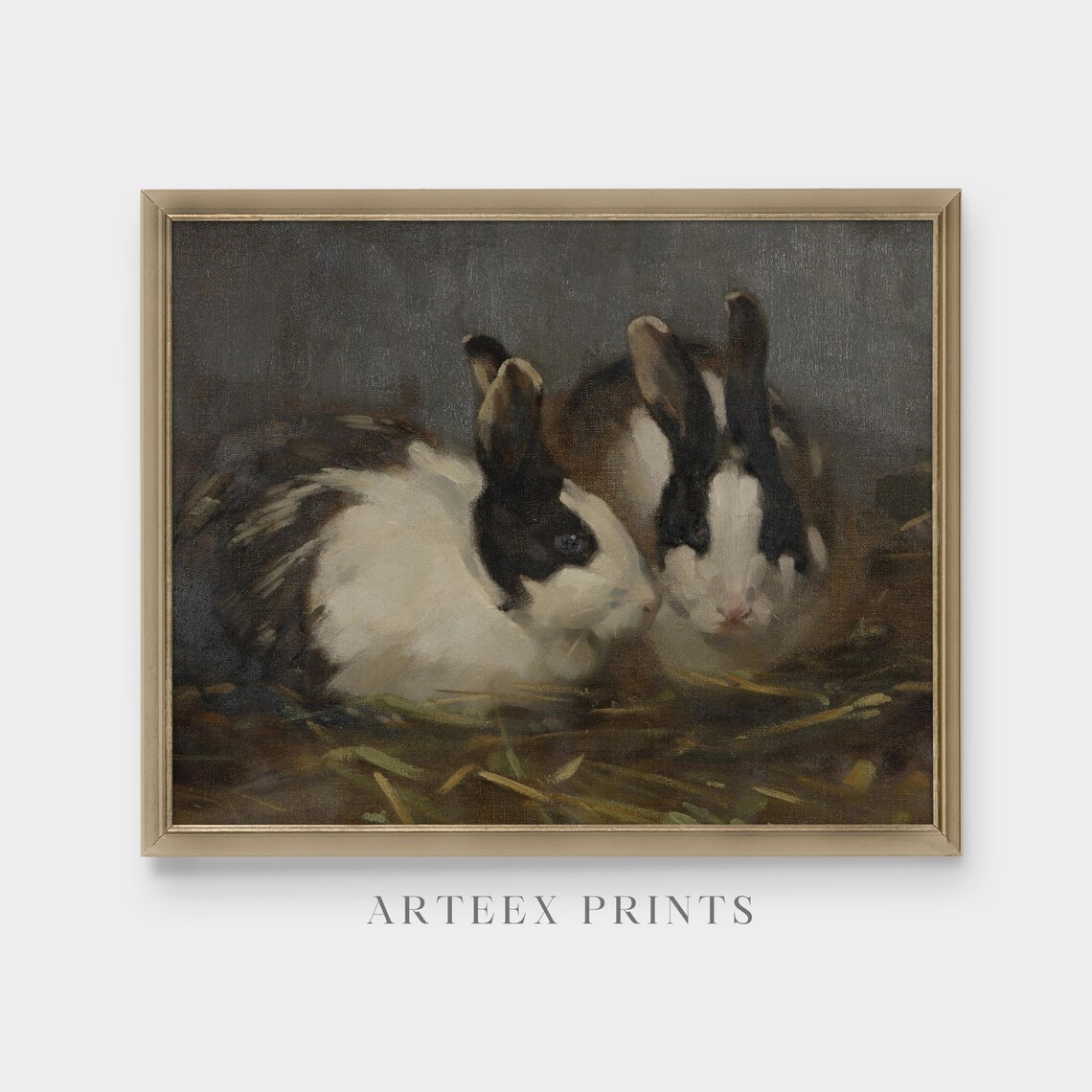 Vintage Rabbit Rustic Farmhouse Wall Art Print - Image 3