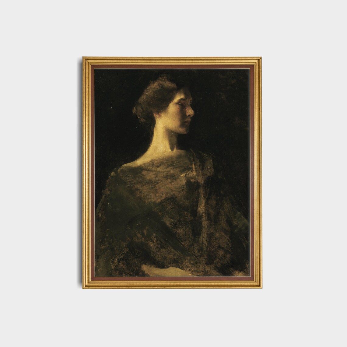 Vintage Woman Portrait, Antique Oil-Painting Style Art Print - Image 3