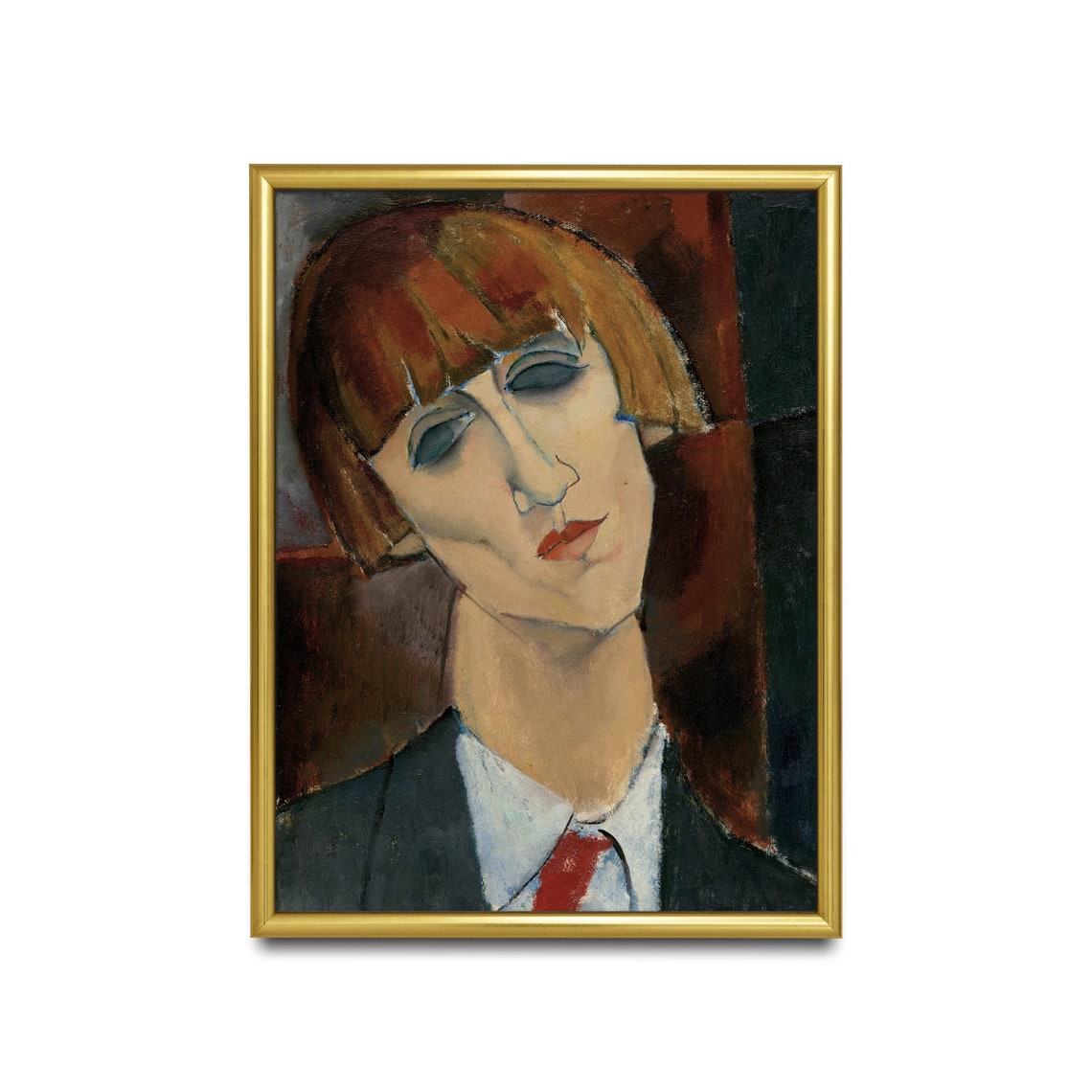 Young Woman with a Red Bob Tilting Her Head Modigliani Poster - Image 2