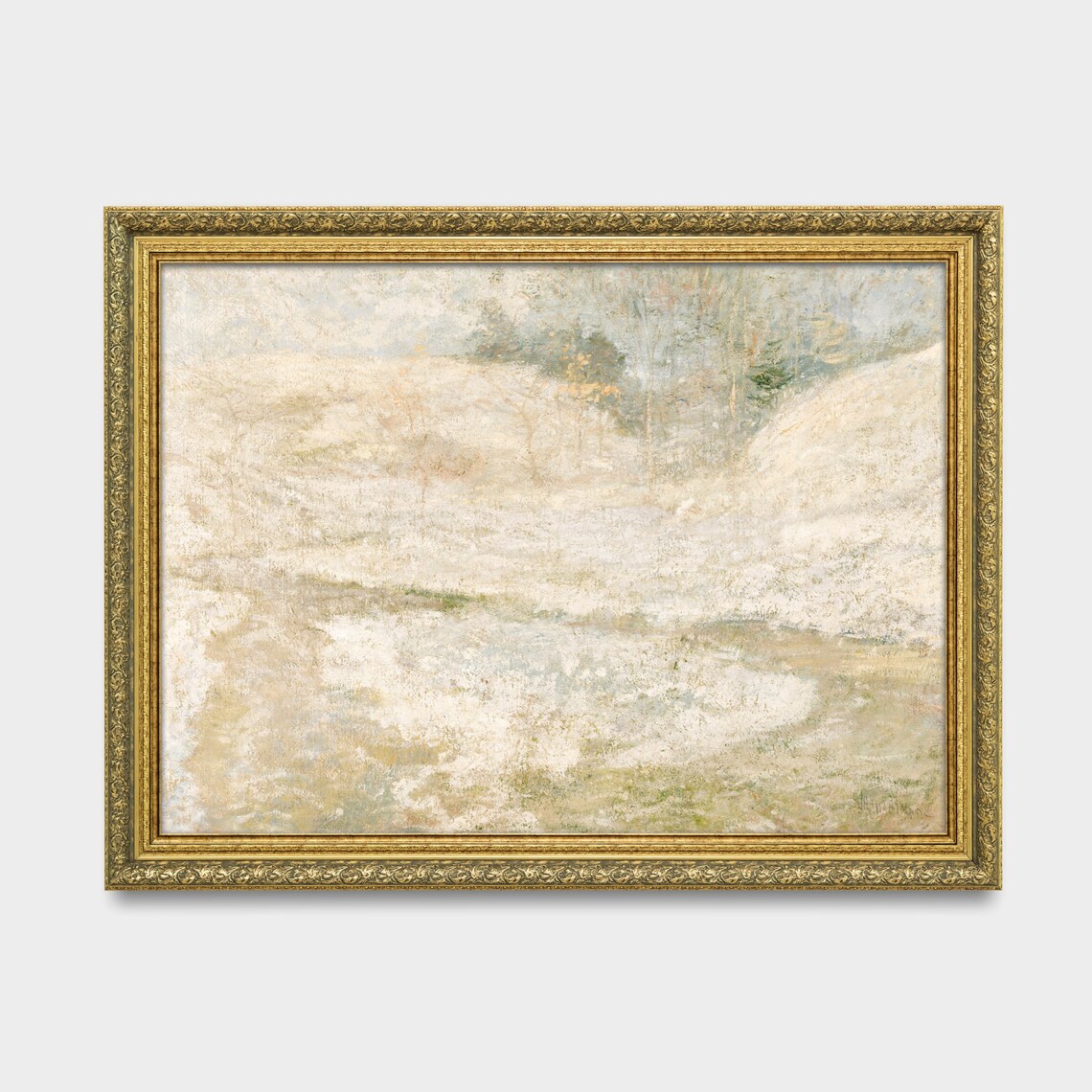 Muted Pale Hazy Hills Landscape in Soft Neutral Tones Poster - Image 3