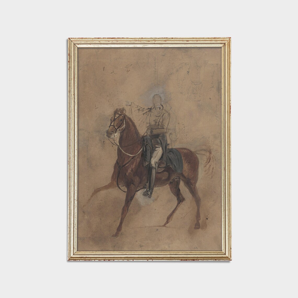 Vintage Horse Study, Rustic Equestrian Art Print - Image 3