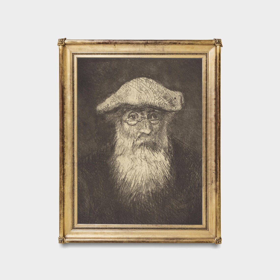 Vintage Male Portrait Sketch, Antique Self Portrait Print - Image 5