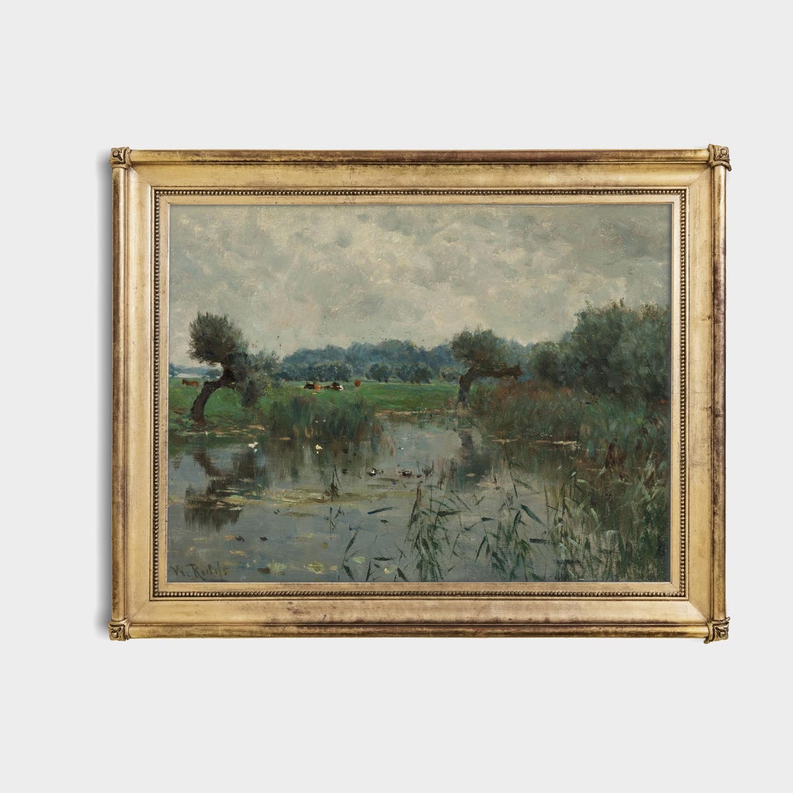 Water Meadows River Scene Willem Roelofs Dutch Landscape Poster - Image 4