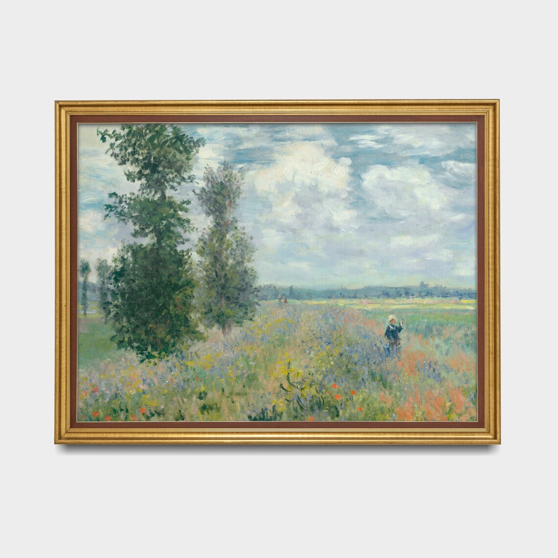 Wildflower Meadow with Poppies Impressionist Landscape Painting Poster - Image 3
