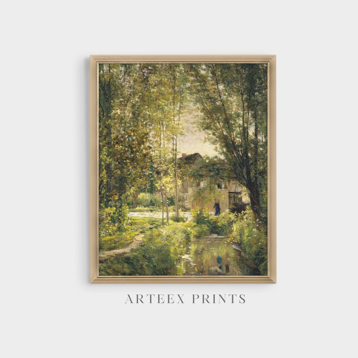 Vintage Country Landscape River Wall Art Print - Image 5