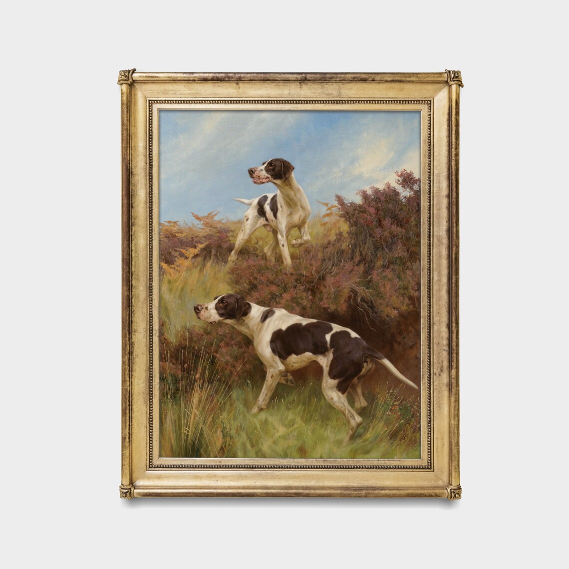 Vintage Dogs Oil Painting Art Print, Farmhouse Decor - Image 4