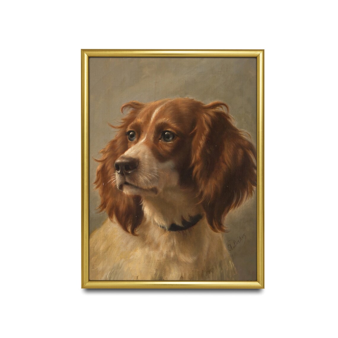 Vintage Dog Portrait Art Print, Farmhouse Decor