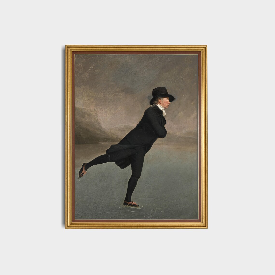 Vintage Ice Skating Gentleman, Winter Wonderland Art Print - Image 3