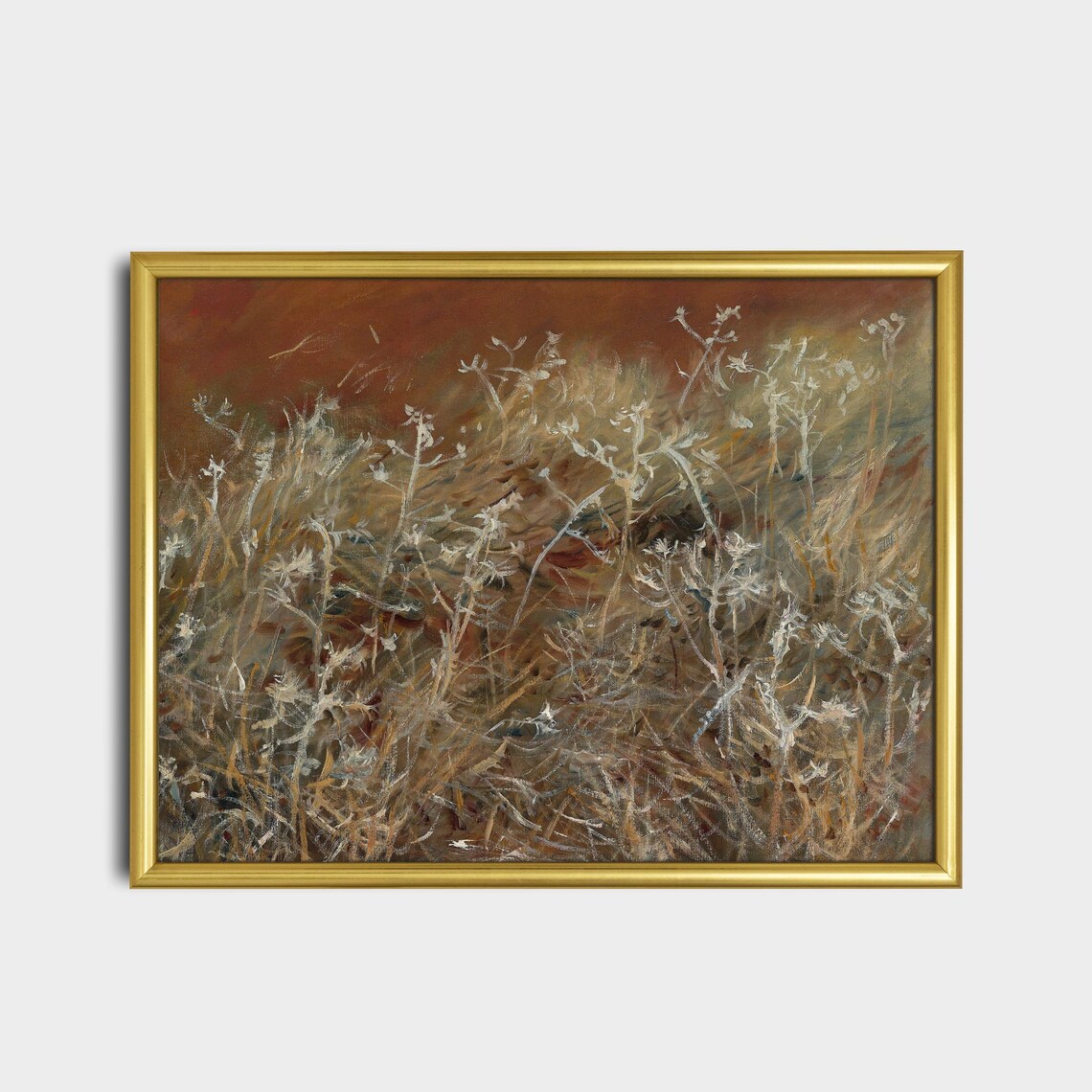 Moody Autumn Thistles in a Wildflower Field Botanical Art Poster - Image 2