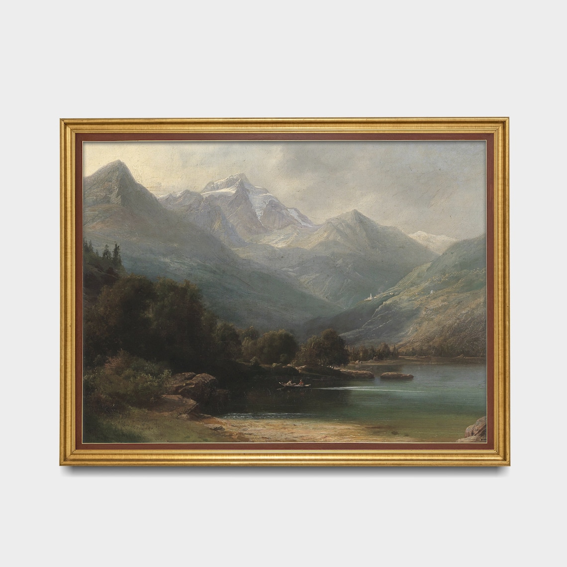 Vintage Mountain Landscape, Farmhouse Art Print - Image 2
