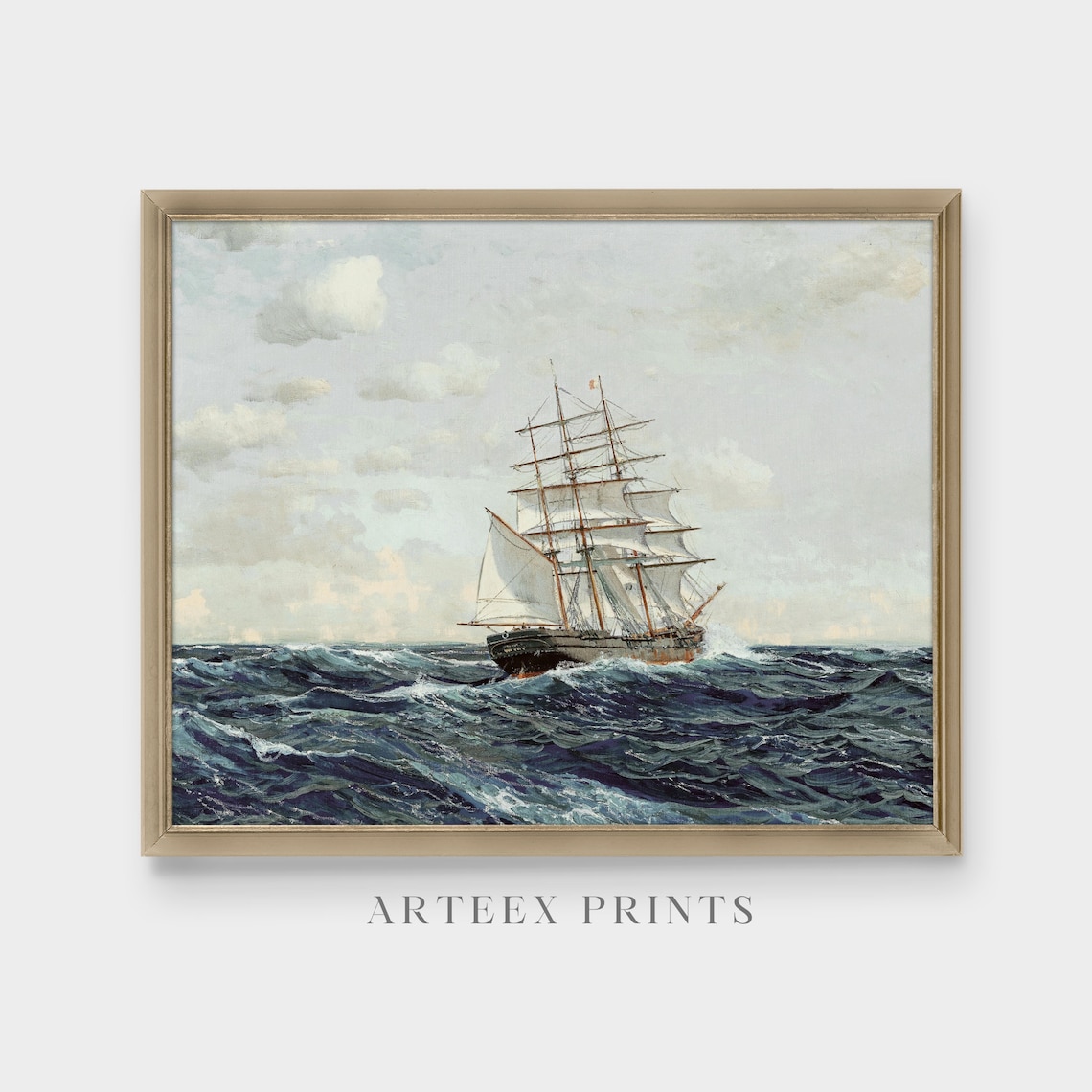 Vintage Sailing Ship Painting, Rustic Seascape Art Print - Image 5