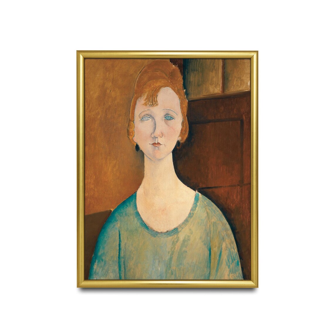 Modigliani Style Portrait Of A Red Haired Woman Vintage Poster - Image 2
