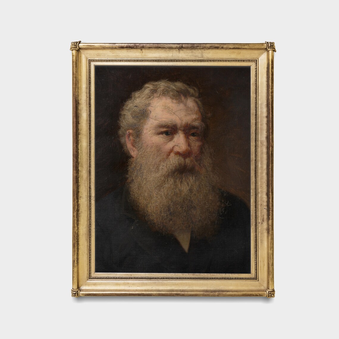 Bearded Gentleman Portrait Dark Background Antique Oil Painting Print - Image 4