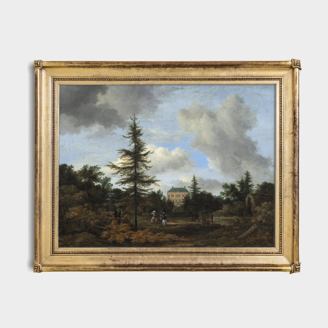 Dutch Style Wooded Landscape With Country House And Tall Pine Poster - Image 2