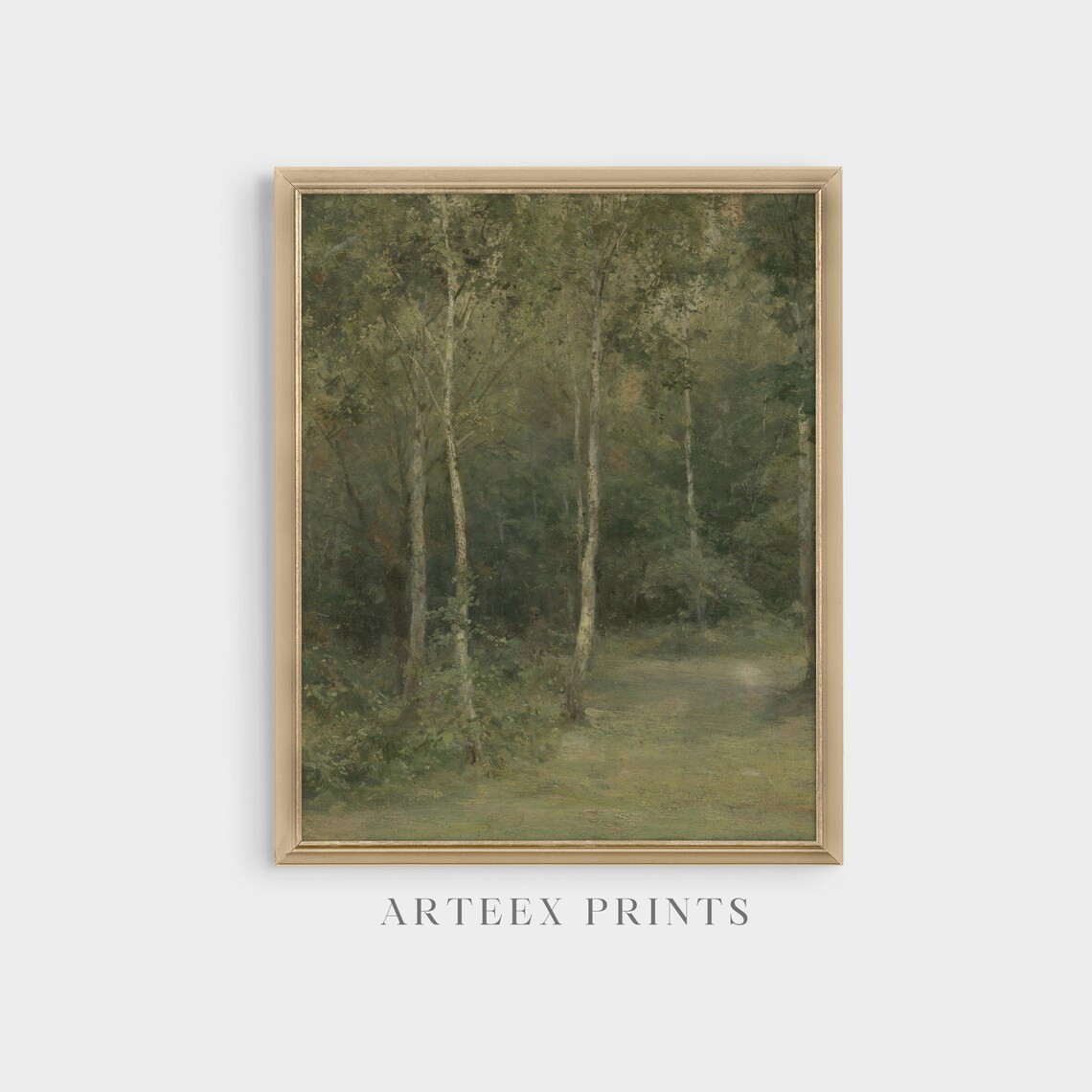 Vintage Landscape Painting, Antique Tree Forest Print - Image 3