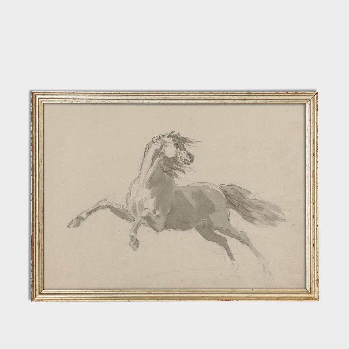 Galloping Horse Dynamic Motion Study Vintage Equine Sketch Poster - Image 3