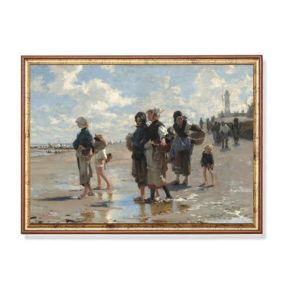 Printed And Shipped Enroute To Fishing Vintage Fishing Scenes Vintage Wall Art Moody Rustic Art Lake House Decor Physical Prints