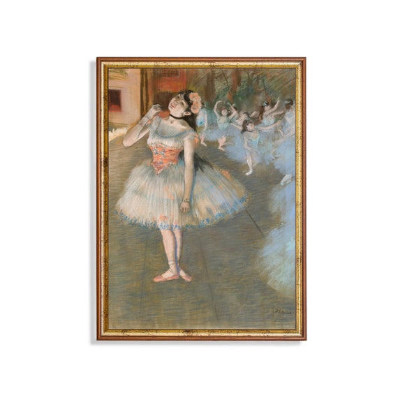 Vintage Ballet Painting Antique Ballerina Fine Print Women Dancers Portrait Dance Studio Decor Wall Art