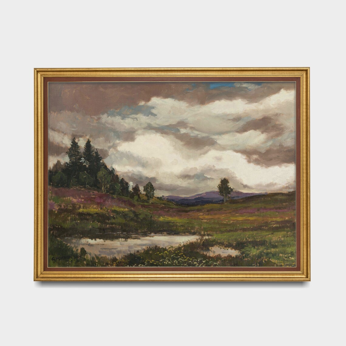 Vintage Landscape Painting, French Country Art Print - Image 4