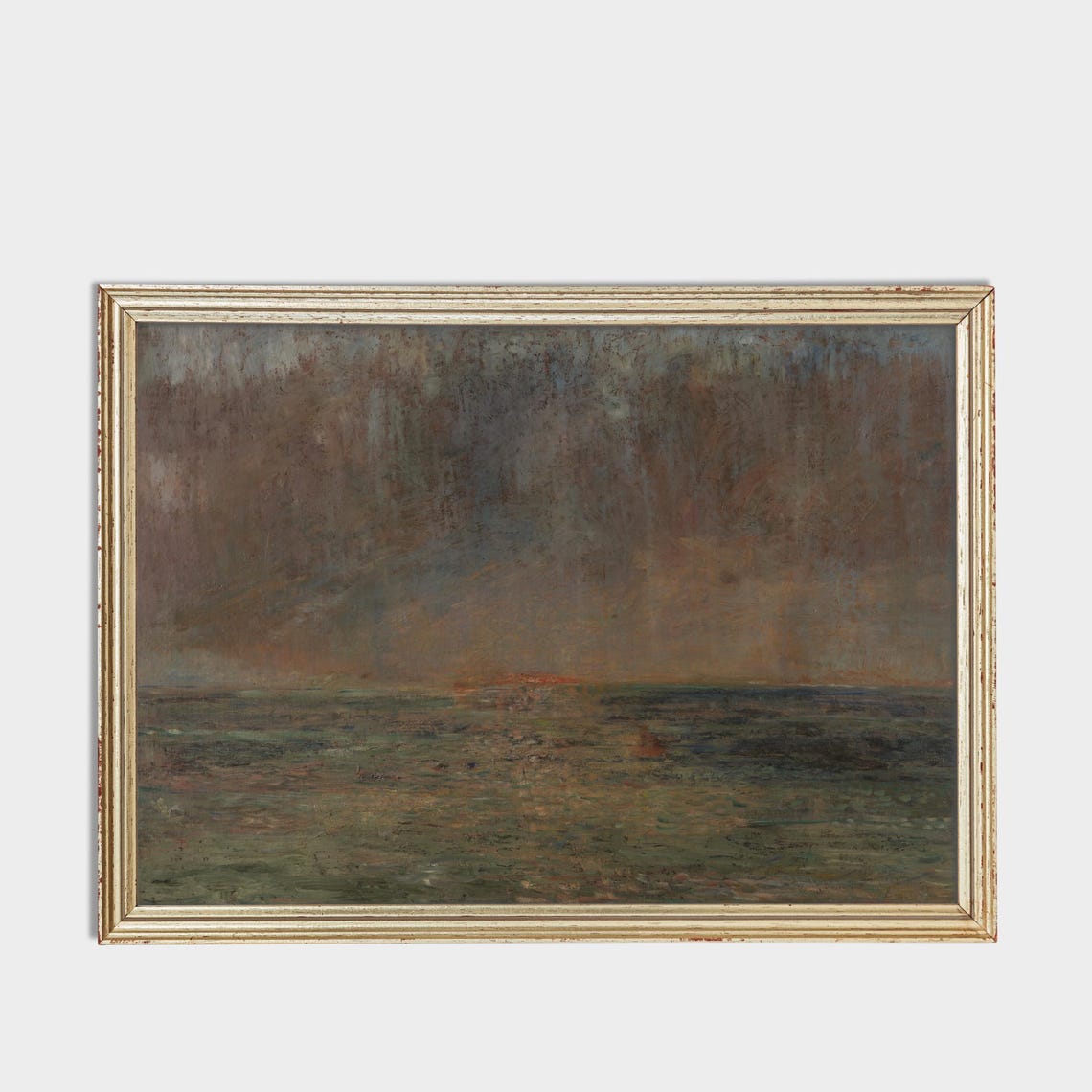 Stormy Seascape at Sunset over Dark Waters Vintage Art Poster - Image 3