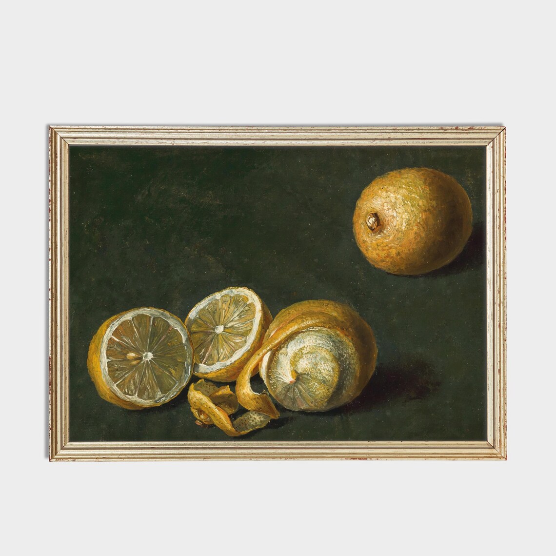 Cut Lemons Juicy Citrus Slices Dark Background Still Life Poster - Image 2