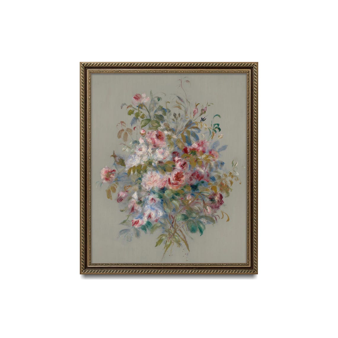 Renoir Rose Bouquet Soft Pink Blooms Impressionist Floral Poster - Image 3