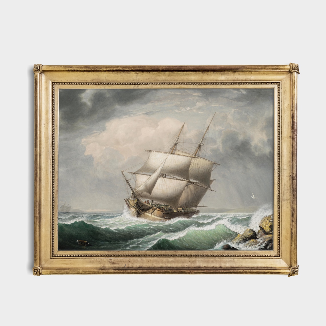 Vintage Sailing Ship, Nautical Ocean Art Print - Image 4