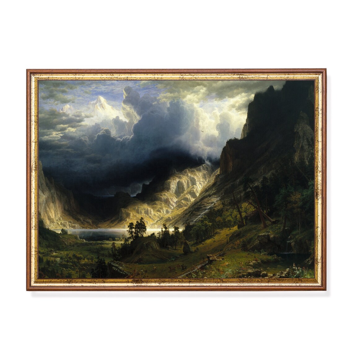 Vintage Rustic Mountain Landscape Farmhouse Art Print