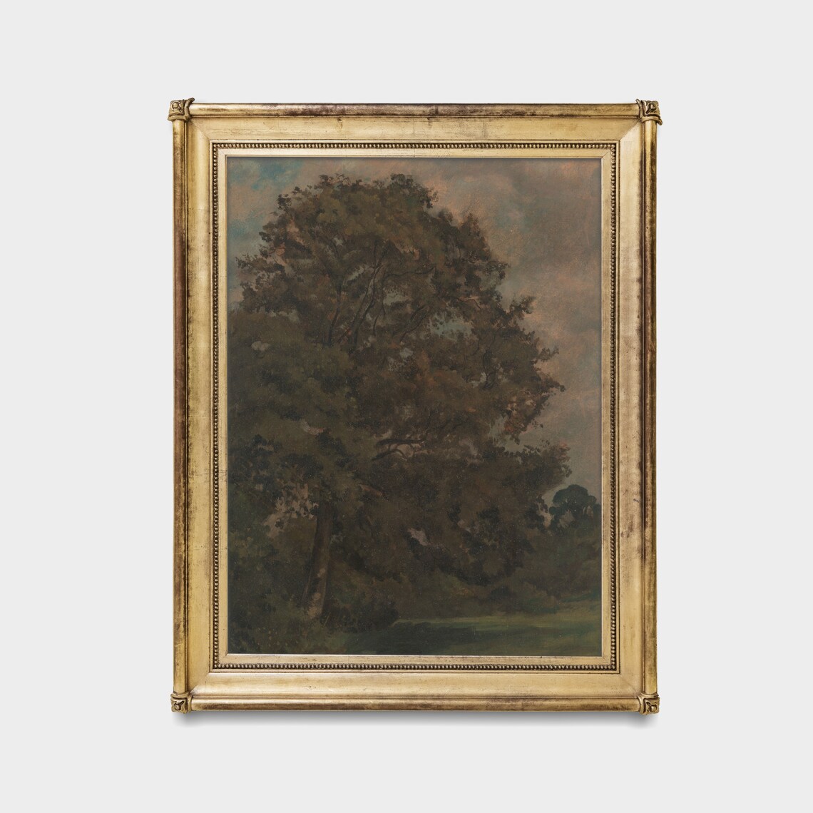 Majestic Old Oak Tree in a Dark Moody Woodland Oil Painting Poster - Image 4