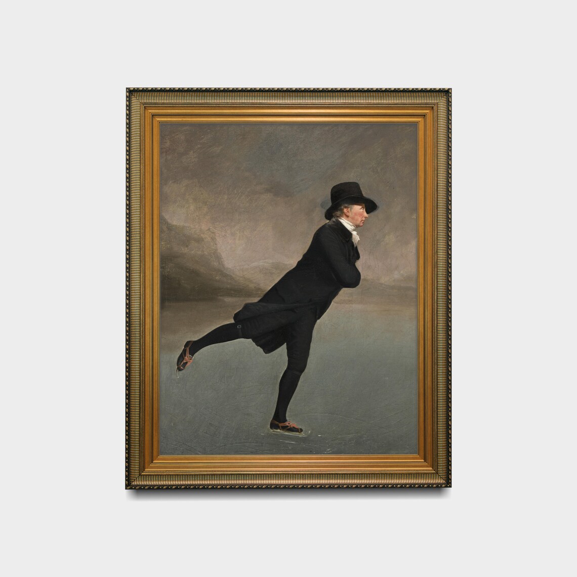 Vintage Ice Skating Gentleman, Winter Wonderland Art Print - Image 2