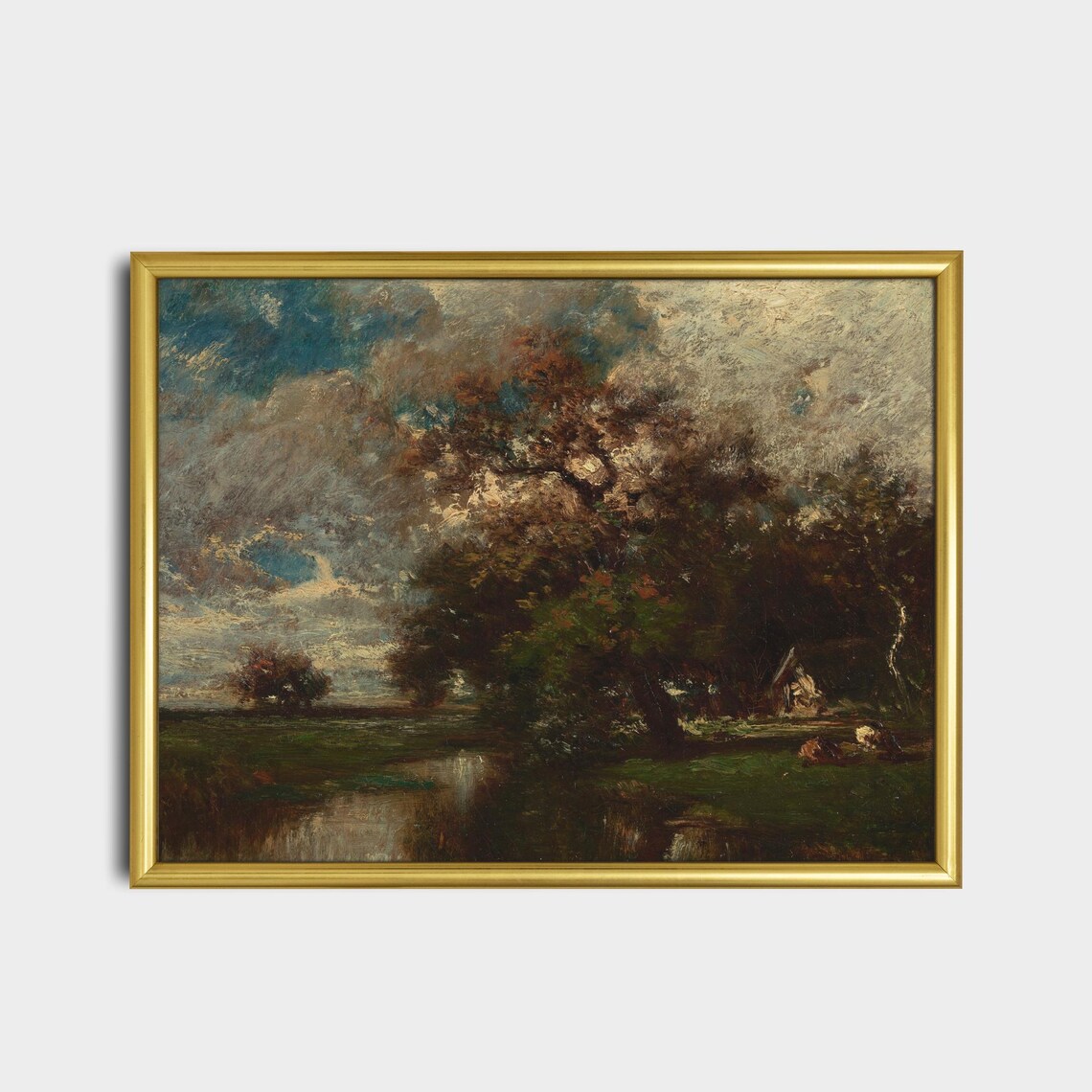 Moody Countryside with Marsh and Trees Vintage Landscape Poster - Image 2