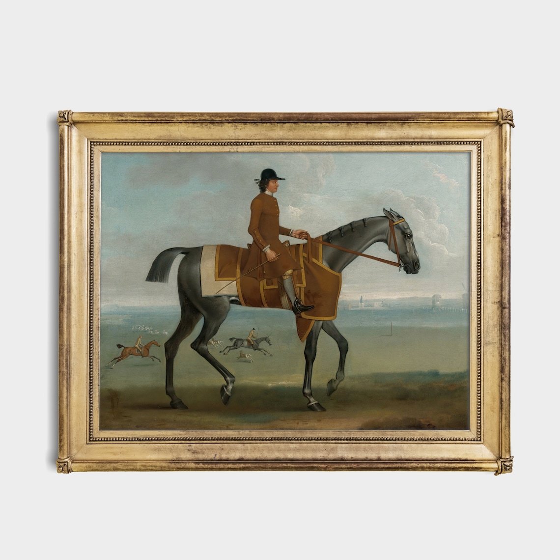 Vintage Horse Painting Antique Equestrian Print Rustic Oil Painting Animal Art Wall Art Farmhouse Decor - Image 4