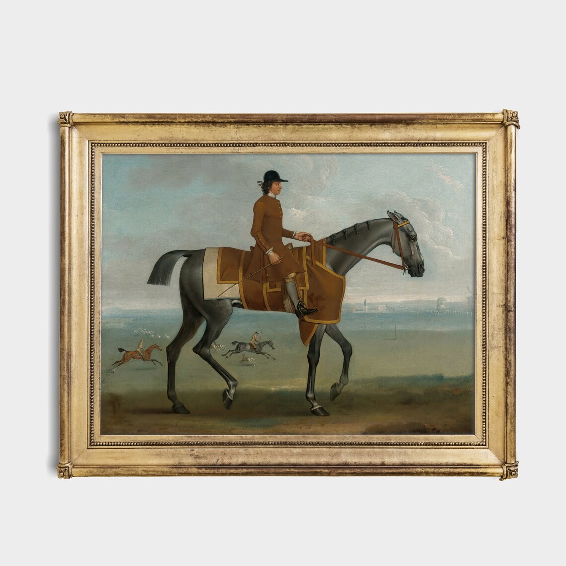Vintage Horse Painting Rustic Oil Art Print - Image 2