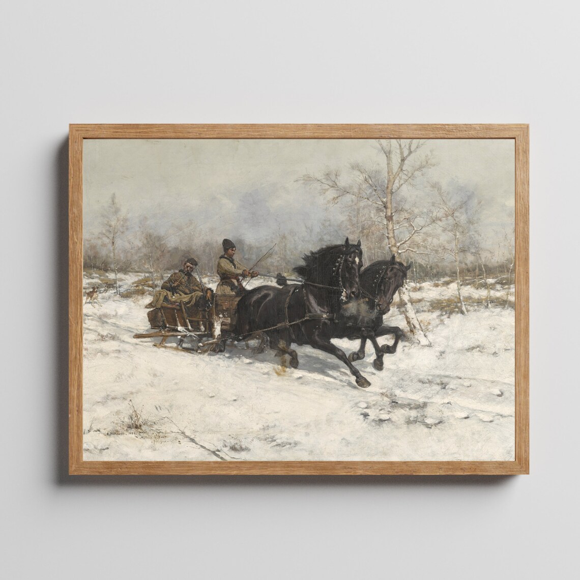 Winter Snowy Landscape Vintage Christmas Art Print - Image 2
