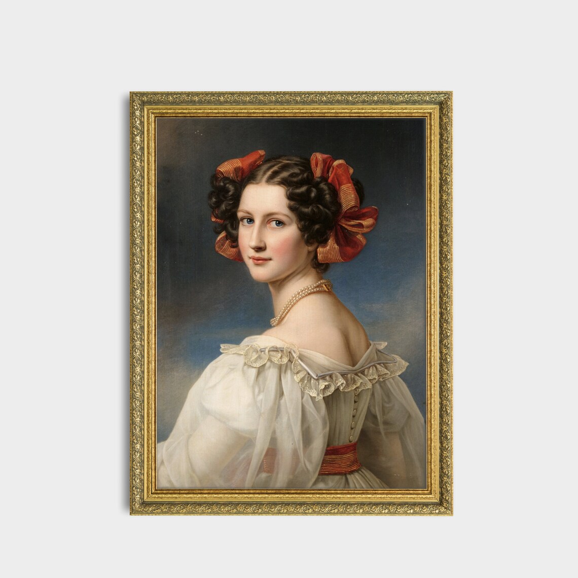 Victorian Woman Portrait, Vintage Oil Painting Art Print - Image 3