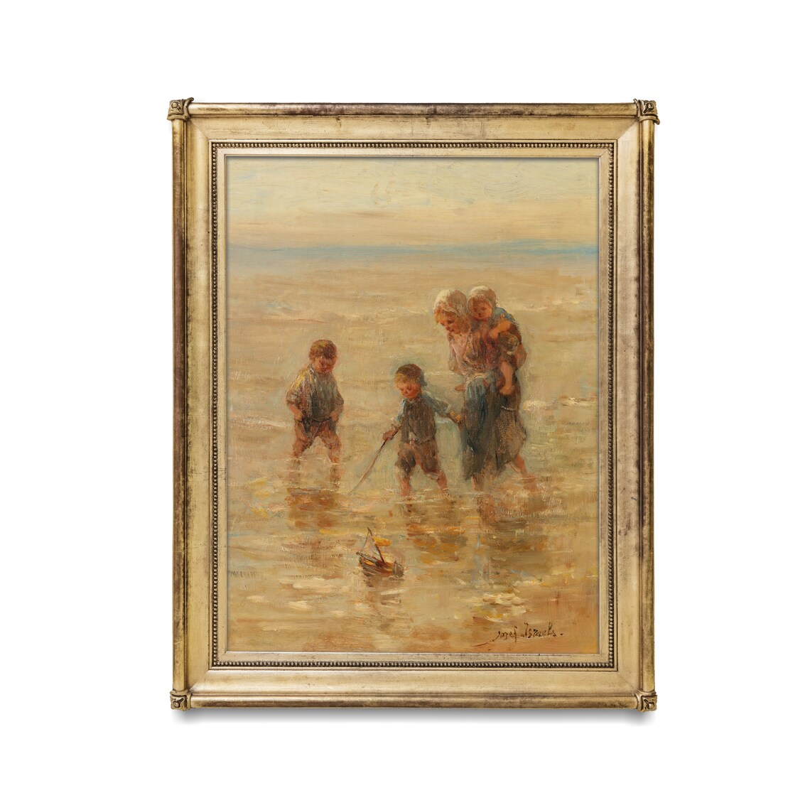 Vintage Children Playing In The Surf, Coastal Art Print - Image 2
