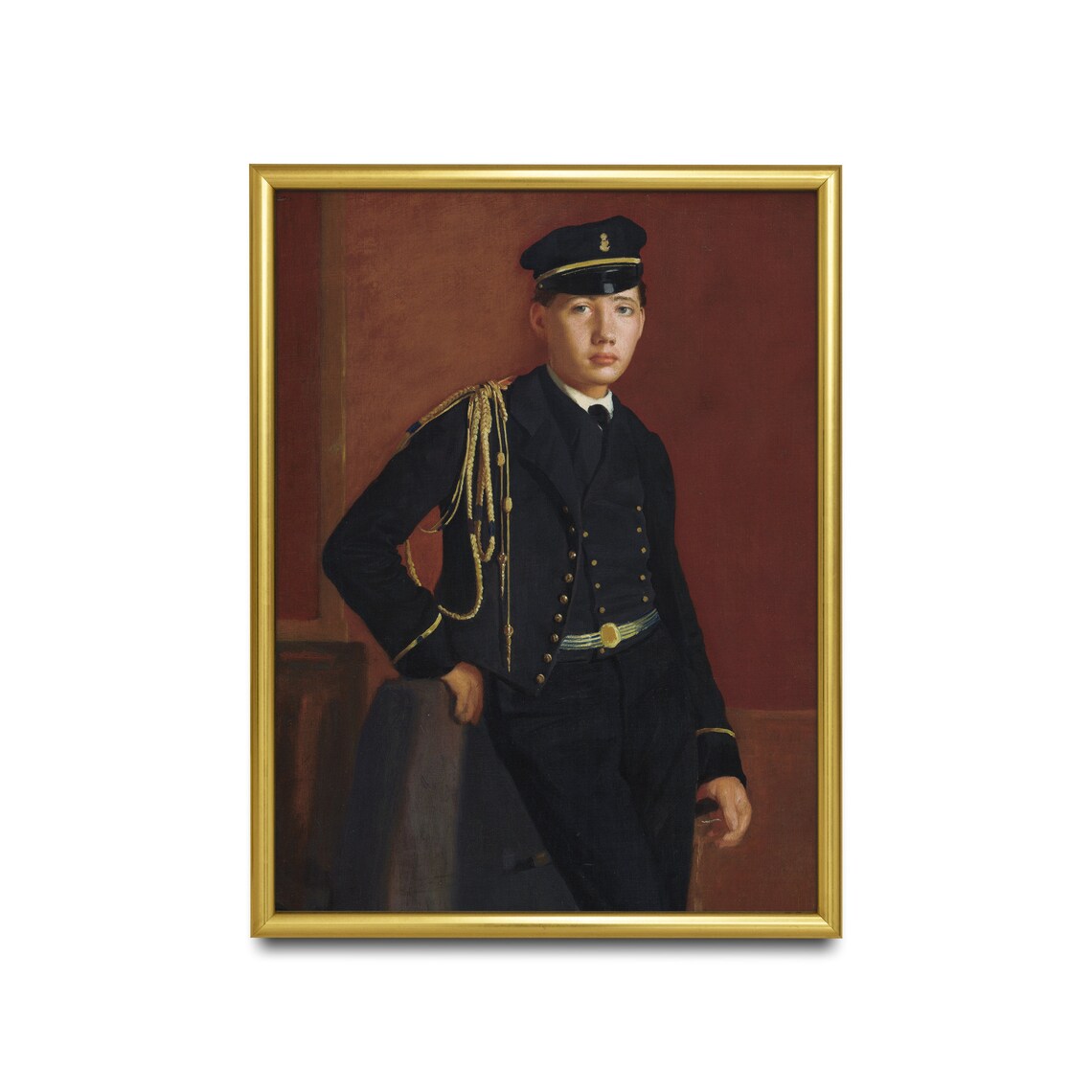 Young Naval Cadet In Uniform Vintage Portrait Painting Poster - Image 3