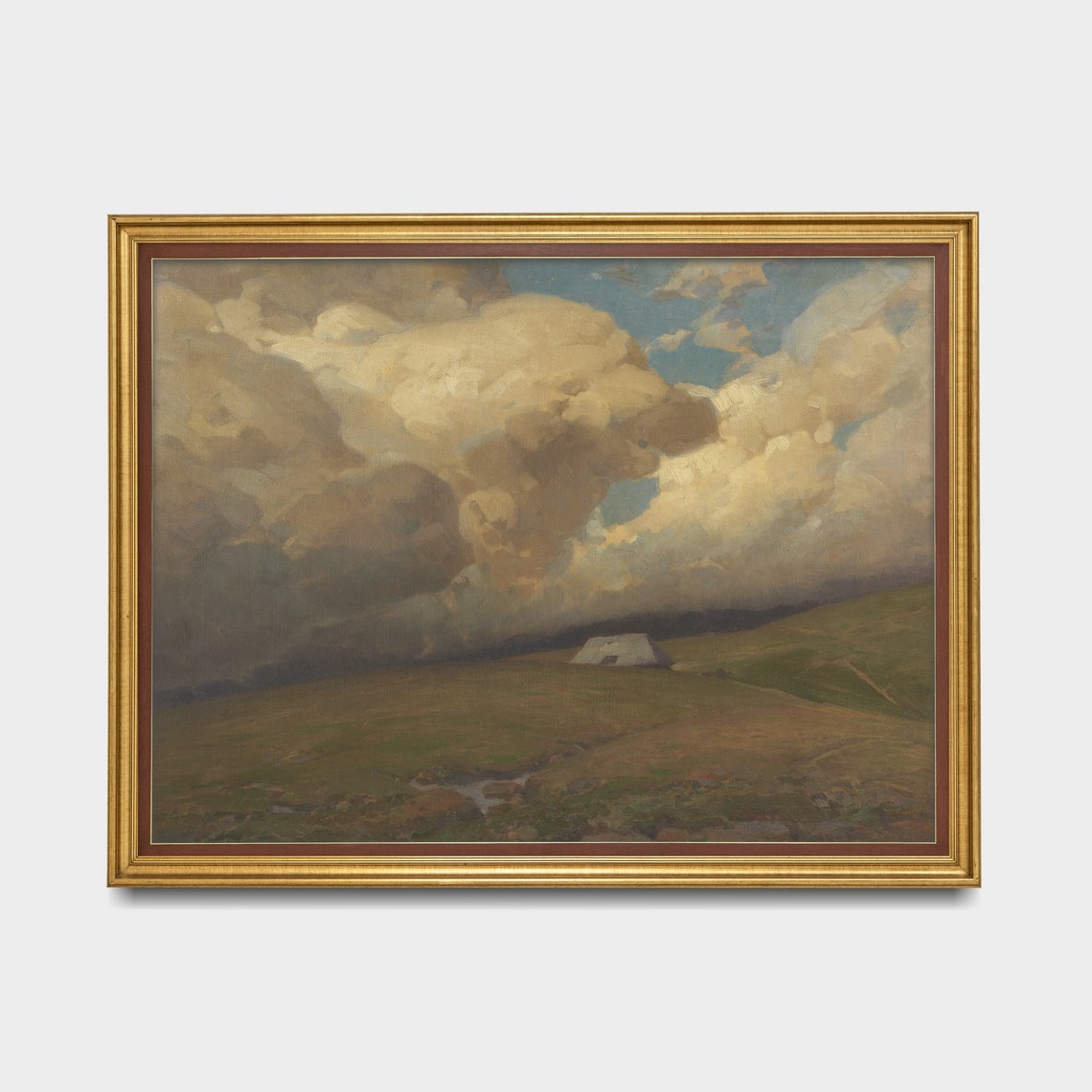 Dramatic Billowing Clouds Rolling Over a Green Hillside Poster - Image 5