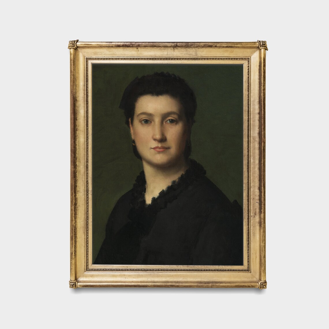 Woman In Black Dress Portrait Classic Dark Oil Painting Vintage Poster - Image 4