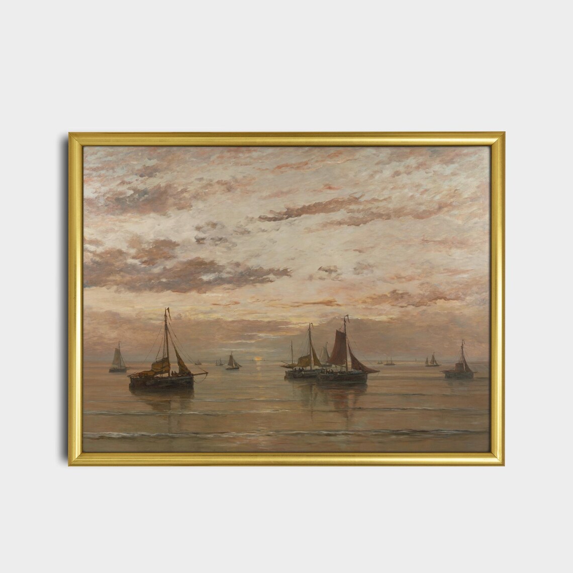 Vintage Sailing Ship Painting, Antique Seascape Art Print - Image 2