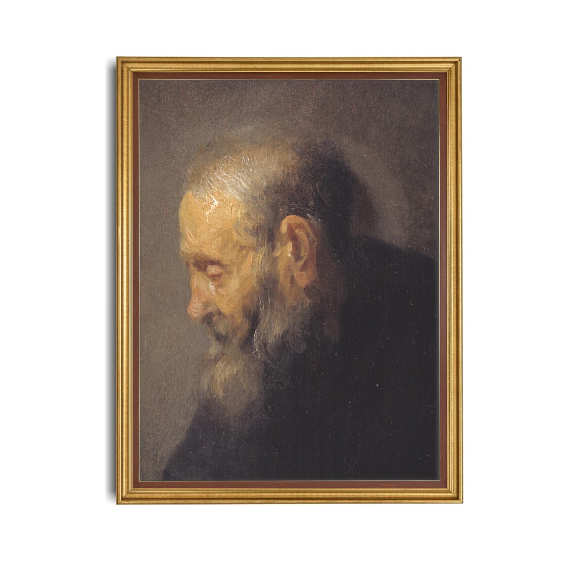 Old Master Portrait Of Elderly Bearded Man In Dark Robes Poster - Image 4