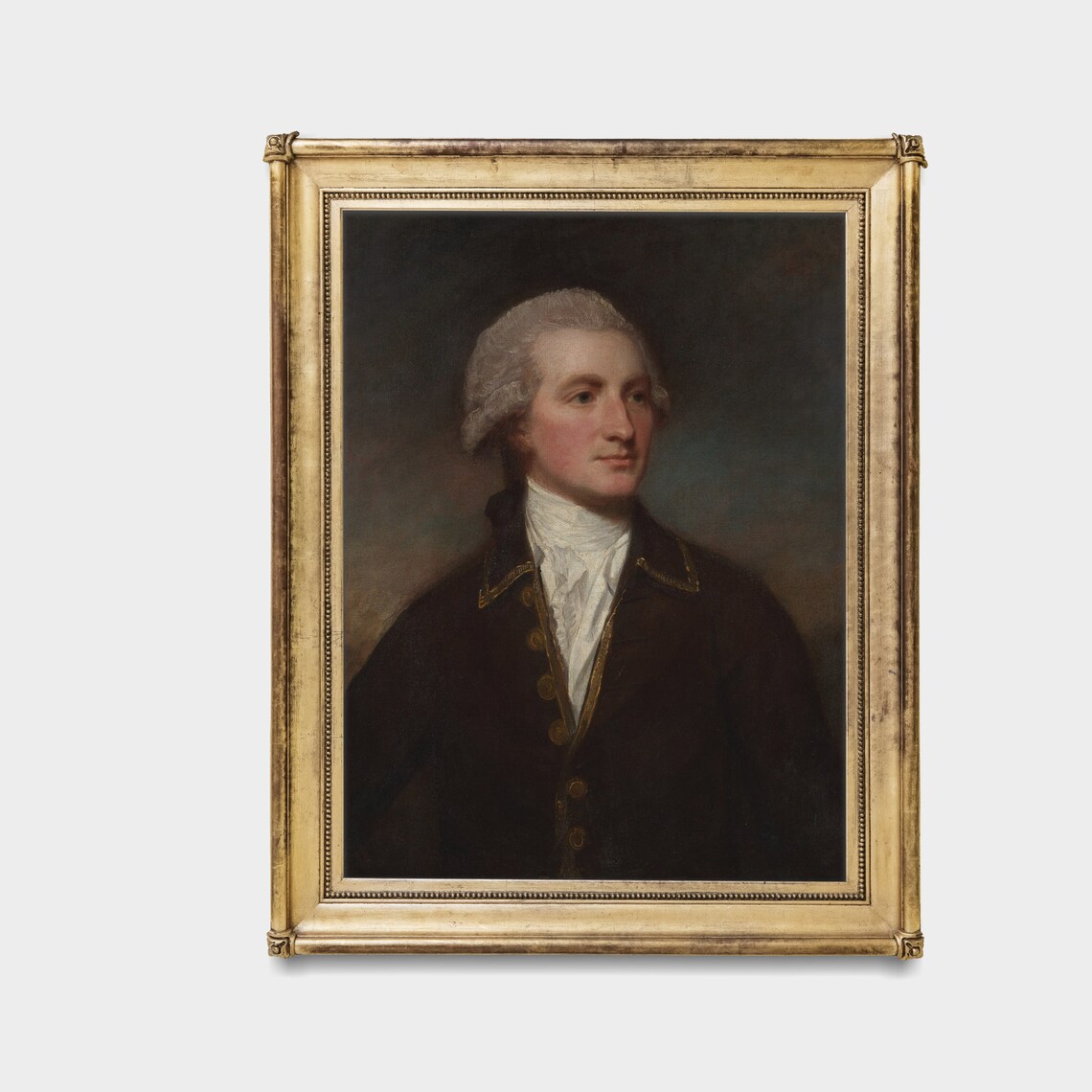 Officer in Dark Coat and White Cravat 18th Century Portrait Poster - Image 3