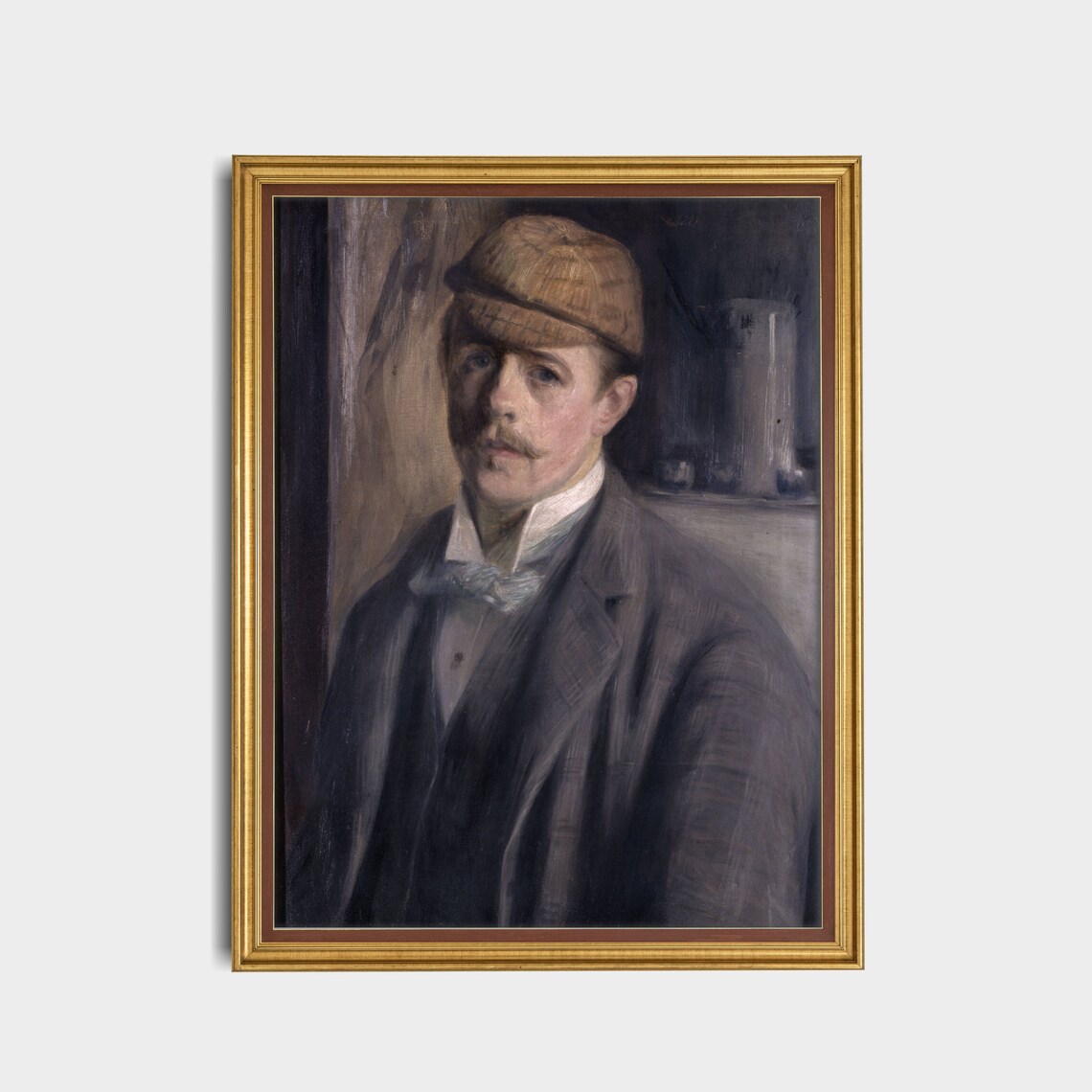 Gentleman in Flat Cap Vintage European Portrait Oil Painting Poster - Image 5