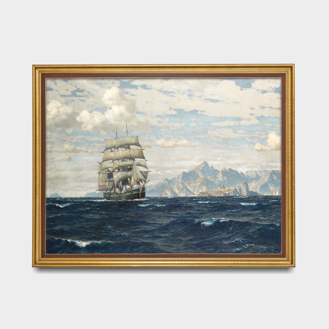 Tall Ship Under Full Sail by Mountain Coast Vintage Marine Poster - Image 5