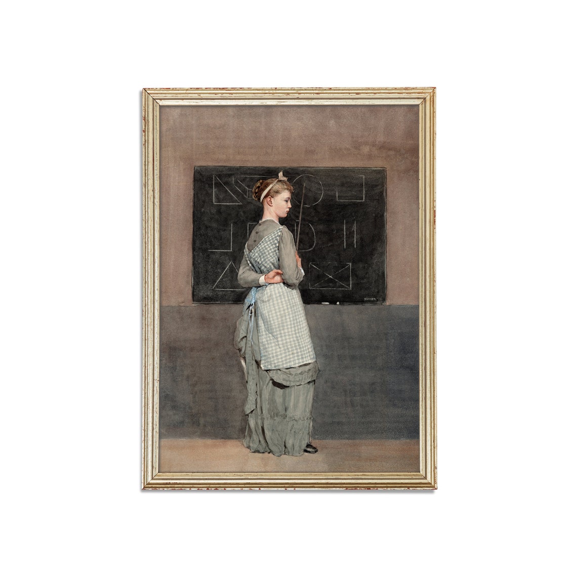 Teacher at a Chalkboard Winslow Homer Blackboard Scene Poster - Image 3